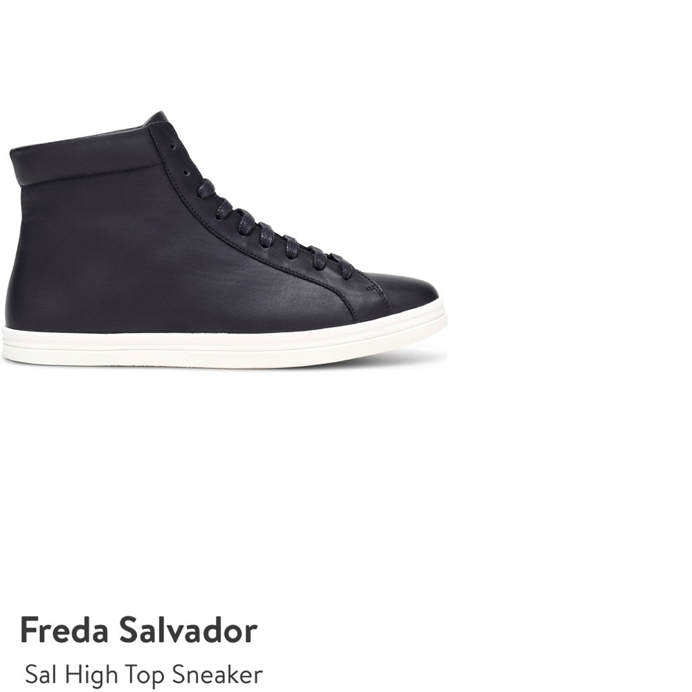 FREDA SALVADOR Sal Women's Lace Up High Top Leather Sneaker Shoes Black Size 6.5